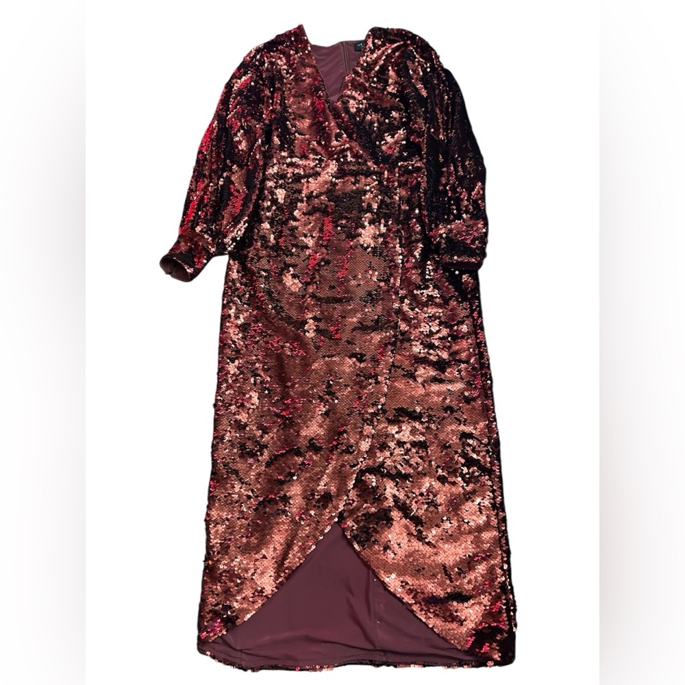 Ted Baker Burgundy Sequin Dress - Picture 7 of 10